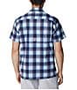Color:Collegiate Navy Ombre Check - Image 2 - Super Slack Tide™ Short Sleeve Ombre Checked Woven Camp Shirt