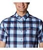 Color:Collegiate Navy Ombre Check - Image 4 - Super Slack Tide™ Short Sleeve Ombre Checked Woven Camp Shirt