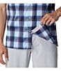 Color:Collegiate Navy Ombre Check - Image 6 - Super Slack Tide™ Short Sleeve Ombre Checked Woven Camp Shirt