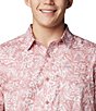 Color:Sandalwood Pink Tunado Tonal - Image 4 - Super Slack Tide™ Short Sleeve Printed Woven Camp Shirt