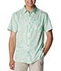 Color:New Mint Kona Kraze - Image 1 - Super Slack Tide™ Short Sleeve Printed Woven Camp Shirt