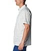 Color:Cool Grey Tunado Tonal - Image 3 - Super Slack Tide™ Short Sleeve Solid Woven Camp Shirt
