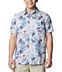 Color:White Palmeria - Image 1 - Super Slack Tide™ Short Sleeve Tropical Printed Woven Camp Shirt