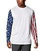 Color:White/Carbon/Red Spark - Image 1 - PFG Terminal Tackle Americana Long-Sleeve T-Shirt