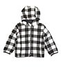 Color:Black/Chalk/Check Print - Image 2 - Toddler Boys 2T-4T Double Trouble Storm-Lite Reversible Check Microfleece Hooded Jacket