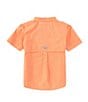 Color:Bright Nectar - Image 2 - Little Boys 2T-4T Short-Sleeve Stretch Poplin Bonehead Fish Mesh Vented Fishing Shirt