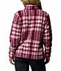 Columbia West Bend Plaid Print Stand Collar Long Sleeve Kangaroo Pocket Zip Front Jacket, Color:Rich Wine Plaid - Image 2