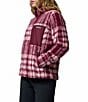 Columbia West Bend Plaid Print Stand Collar Long Sleeve Kangaroo Pocket Zip Front Jacket, Color:Rich Wine Plaid - Image 3