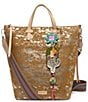 Consuela Beau Metallic Splattered Suede Sling Backpack - Image 1