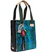 Color:Multi - Image 6 - Cade Chica Blue Snake Print Tote Bag