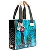 Consuela Cade Classic Blue Snake Skin Tote Bag, Color:Multi - Image 6