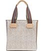 Color:Clay - Image 2 - Clay Classic Embossed Snake Print Tote Bag