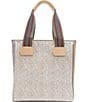 Consuela Clay Classic Embossed Snake Print Tote Bag, Color:Clay - Image 2