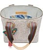Color:Clay - Image 3 - Clay Classic Embossed Snake Print Tote Bag