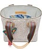 Consuela Clay Classic Embossed Snake Print Tote Bag, Color:Clay - Image 3