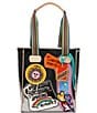Color:Multi - Image 1 - Kyle Chica Metallic Embroidered Patches Tote Bag