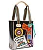 Color:Multi - Image 6 - Kyle Chica Metallic Embroidered Patches Tote Bag