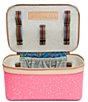 Consuela Shine Neon Pink Patent Star Glitter Large Train Case - Image 2