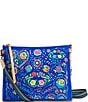 Consuela Mango Downtown Bright Blue Floral Detailed Crossbody Bag, Color:Multi - Image 1