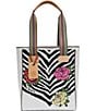 Color:Multi - Image 1 - Michelle Chica Zebra Print Floral Tote Bag