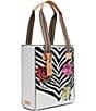 Color:Multi - Image 5 - Michelle Chica Zebra Print Floral Tote Bag