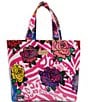 Consuela Pink Zebra and Floral Print Frutti Grab-n-Go Mini Tote Bag, Color:Frutti - Image 1