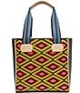 Consuela Rae Embroidered Diamond Pattern Classic Tote Bag, Color:Multi - Image 1