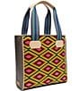 Consuela Rae Embroidered Diamond Pattern Classic Tote Bag, Color:Multi - Image 5