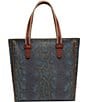 Consuela Rattler Embossed Snake Print Classic Tote Bag, Color:Multi - Image 1