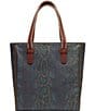 Color:Multi - Image 2 - Rattler Embossed Snake Print Classic Tote Bag