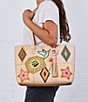 Consuela Sole Easy Embroidered Patches and Stitched Details Tote Bag, Color:Multi - Image 6