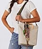 Consuela Thunderbird Embossed Snake Print Essential Tote Bag, Color:Beige - Image 6