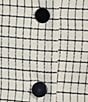 Color:Vanilla Ice/Black - Image 5 - Convertible Round Collar Button Front Welt Pocket Sheath Jacket Dress
