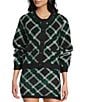Copper Key Copper Key Argyle Coordinating Cardigan Sweater, Color:Black Multi - Image 3