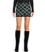 Copper Key Argyle Sweater Coordinating Mini Skirt, Color:Black Multi - Image 1