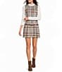 Copper Key Belted Large Plaid Drop Waist Mini Dress - Image 1