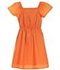 Color:Orange - Image 2 - Big Girl 7-16 Bow Front Dress