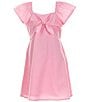 Color:Pink - Image 1 - Big Girl 7-16 Bow Front Dress