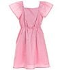 Color:Pink - Image 2 - Big Girl 7-16 Bow Front Dress