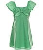 Color:Green - Image 1 - Big Girl 7-16 Bow Front Dress
