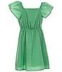 Color:Green - Image 2 - Big Girl 7-16 Bow Front Dress