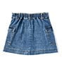 Copper Key Big Girls Button Front Mini Skirt, Color:Medium Wash - Image 2