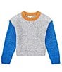 Color:Grey - Image 1 - Big Girls 7-16 Color Block Sweater