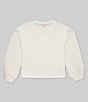 Color:Ivory - Image 1 - Big Girl 7-16 Cozy Crew Neck Long Sleeve Top