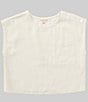 Color:White - Image 1 - Big Girl 7-16 Front Pocket Short Sleeve Tee