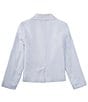 Color:Light Blue - Image 2 - Big Girl 7-16 Stripe Notch Collar Long Sleeve Blazer