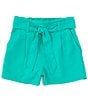 Color:Green - Image 1 - Big Girl 7-16 Tie Front Shorts