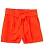Color:Red - Image 1 - Big Girl 7-16 Tie Front Shorts