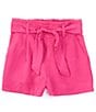 Color:Fuchsia - Image 1 - Big Girl 7-16 Tie Front Shorts