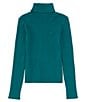 Color:Teal - Image 2 - Big Girl 7-16 Turtleneck Sweater